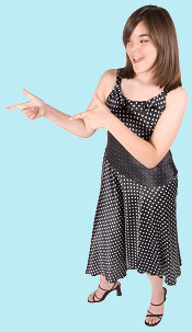 girl pointing image